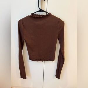 Organic Basics Core Rib Mock Neck Long Sleeve Tee